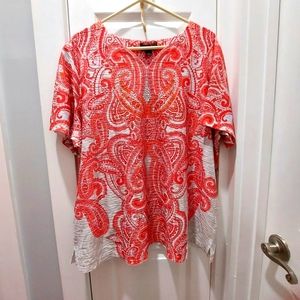 G collection top orange white Size 3x